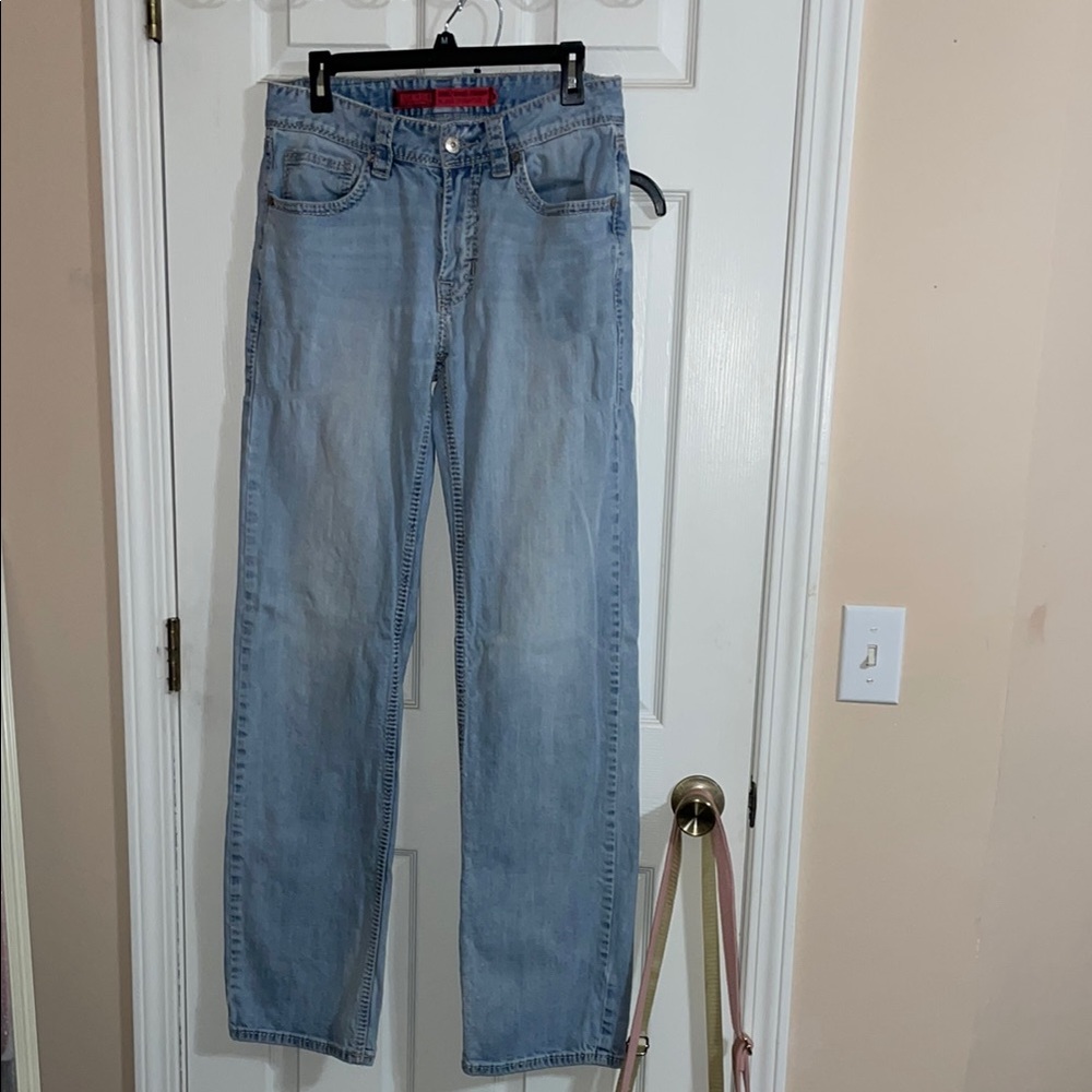 Rock and roll denim jeans double barrel relaxed straight 30/36 light wash